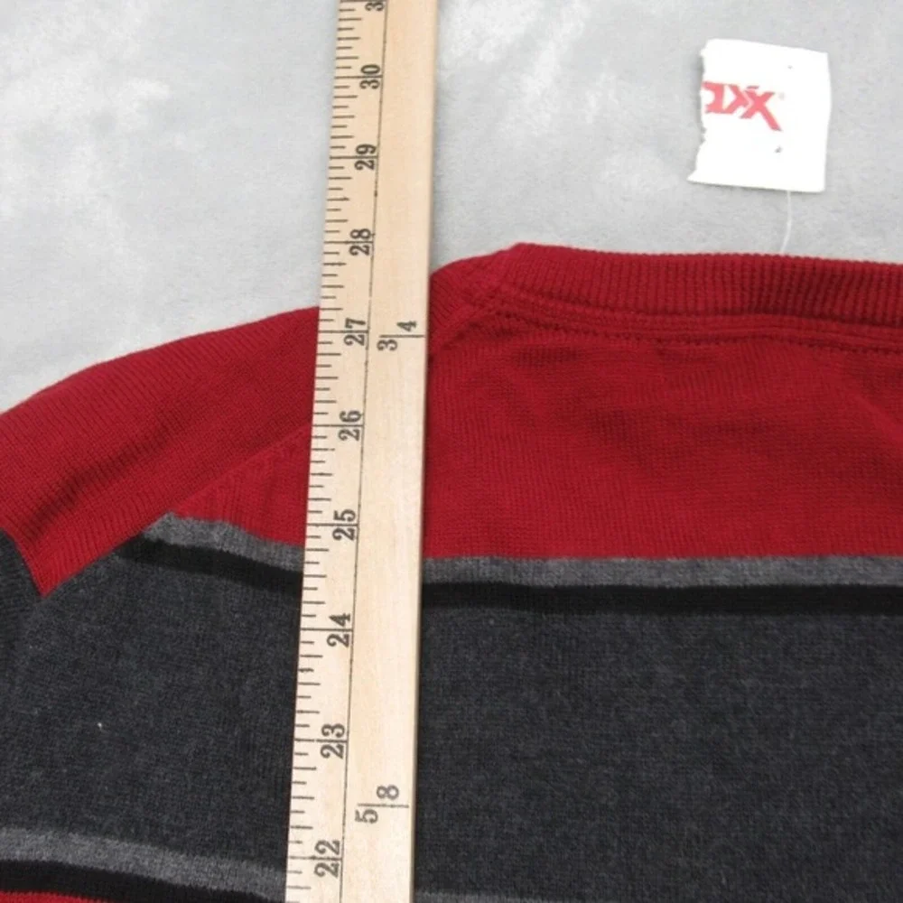 British Khaki Sweater Mens XL Red Striped Cotton Crew Neck Knit Pullover NEW‎